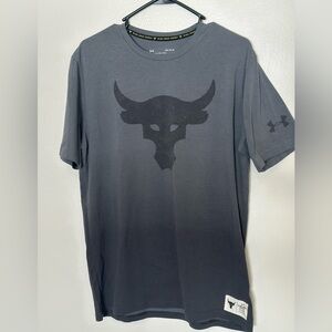 Under Armour Men's T-Shirt Project Rock Brahma Bull Graphic Gray Ombré Medium